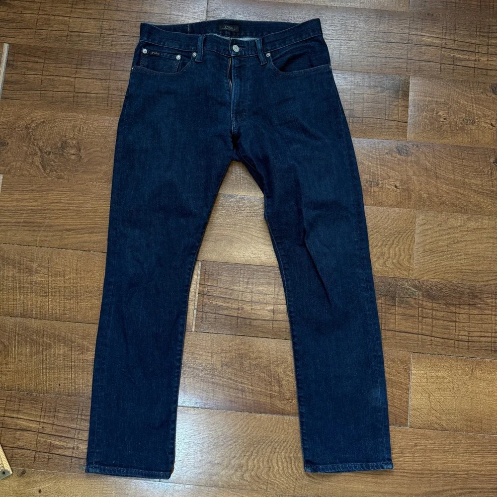Polo Ralph Lauren Hampton Relaxed Straight Jeans Mens 30x30 Dark Blue Denim